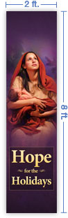 2x8 Vertical Church Banner of Longed for Christmas