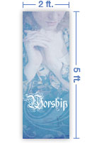 2x5 Vertical Church Banner of Worship - Quiet Place