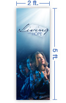 2x5 Vertical Church Banner of Living with Hope