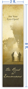 2x8 Vertical Church Banner of Road To Emmaus