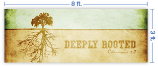 8x3 Horizontal Church Banner of Roots