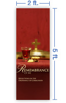2x5 Vertical Church Banner of Sacrament