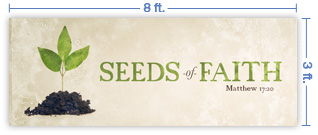 8x3 Horizontal Church Banner of Seeds of Faith