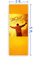 2x5 Vertical Church Banner of Shout To the Lord