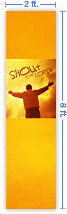 2x8 Vertical Church Banner of Shout To the Lord