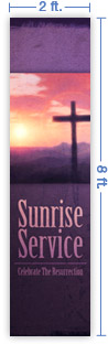 2x8 Vertical Church Banner of Sun Cross