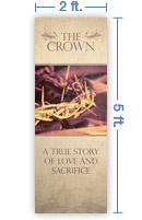 2x5 Vertical Church Banner of The Crown