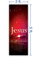2x5 Vertical Church Banner of The Life of Christmas