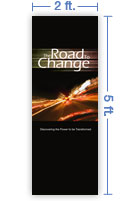 2x5 Vertical Church Banner of The Road to Change