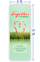 2x5 Vertical Church Banner of Together For Christmas