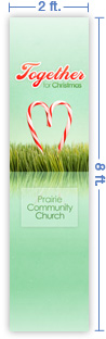 2x8 Vertical Church Banner of Together For Christmas