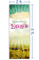 2x5 Vertical Church Banner of True Story of Easter