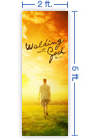 2x5 Vertical Church Banner of Walking With God