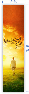 2x8 Vertical Church Banner of Walking With God
