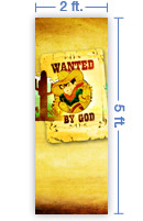 2x5 Vertical Church Banner of Wanted