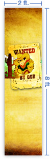 2x8 Vertical Church Banner of Wanted
