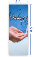 2x5 Vertical Church Banner of Washed Clean
