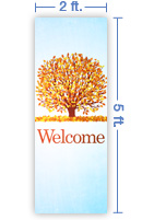2x5 Vertical Church Banner of Welcome - Fall