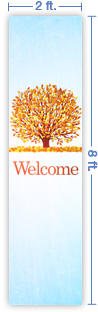 2x8 Vertical Church Banner of Welcome - Fall