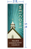 2x5 Vertical Church Banner of Welcome To Church