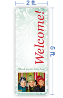 2x5 Vertical Church Banner of Welcome - Winter Smiles
