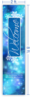 2x8 Vertical Church Banner of Winter Welcome