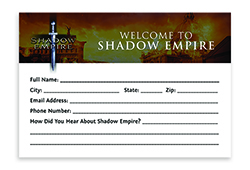 Shadow Empire Registration Cards (Pack of 100)