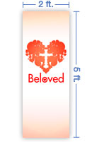 2x5 Vertical Church Banner of Beloved