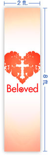 2x8 Vertical Church Banner of Beloved