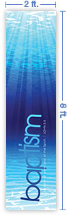 2x8 Vertical Church Banner of Born of Water