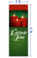 2x5 Vertical Church Banner of Candle Glow