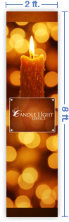 2x8 Vertical Church Banner of Candle Light Service