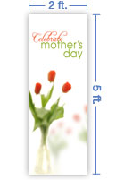 2x5 Vertical Church Banner of Celebrate Mother's Day