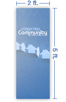 2x5 Vertical Church Banner of Community
