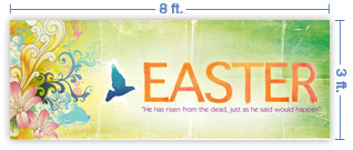 8x3 Horizontal Church Banner of Easter Peace
