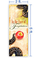 2x5 Vertical Church Banner of Face of Temptation