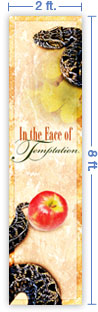 2x8 Vertical Church Banner of Face of Temptation