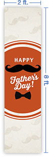2x8 Vertical Church Banner of Fathers Day Mustache