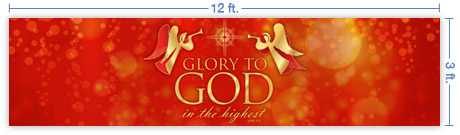 12x3 Horizontal Church Banner of Glory To God