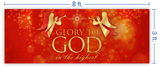 8x3 Horizontal Church Banner of Glory To God