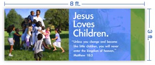 8x3 Horizontal Church Banner of God's Children