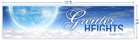 12x3 Horizontal Church Banner of Great Heights