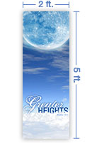 2x5 Vertical Church Banner of Great Heights