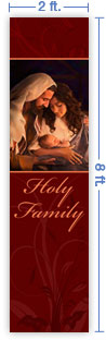 2x8 Vertical Church Banner of Holy Family