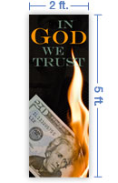 2x5 Vertical Church Banner of In God We Trust