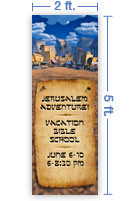 2x5 Vertical Church Banner of Jerusalem Adventure