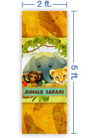 2x5 Vertical Church Banner of Jungle Safari
