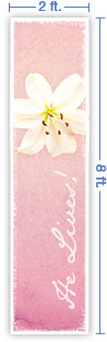 2x8 Vertical Church Banner of Lily