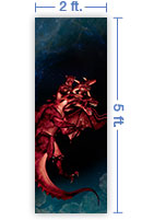 2x5 Vertical Church Banner of Red Dragon