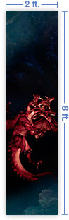 2x8 Vertical Church Banner of Red Dragon